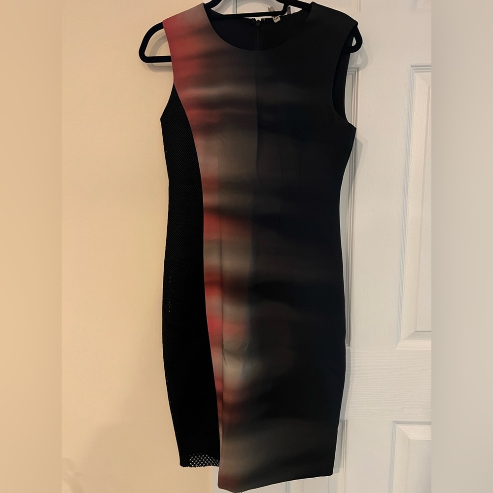 Elie Tahari Sheath dress with black mesh on one side